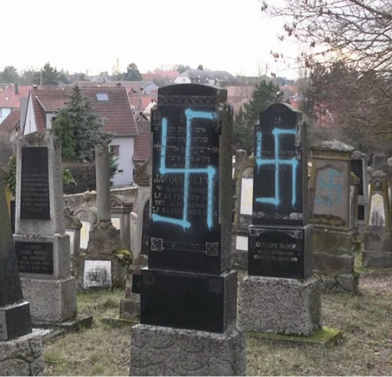 Antisemitski grafiti na Jevrejskom groblju u Beogradu