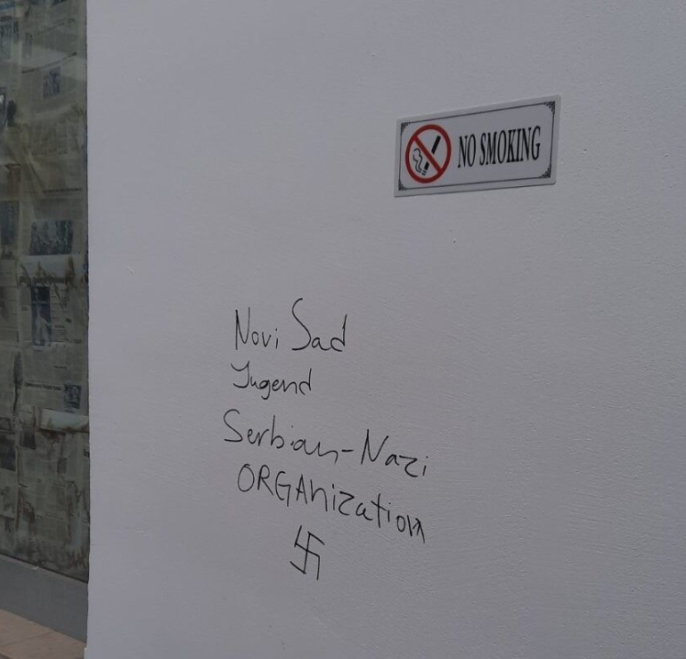 Antisemitska poruka u centru Novog Sada